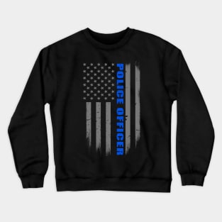 Thin Blue Line Flag Police Officer Crewneck Sweatshirt